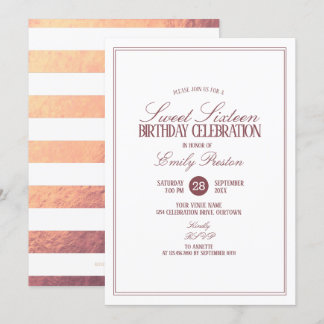 Convites Ouro Rosa | White Elegant Sweet 16 Party