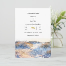 Convites Ouro Sandy Coastal Dunes Sunrise Beach Wedrise