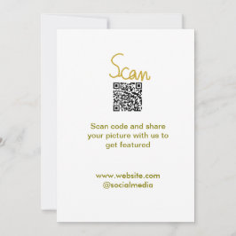 Convites Ouro Scan QR code glitter elegante calligr simples