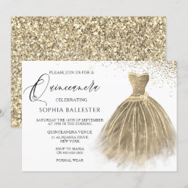 Convites Ouro Sepia Dourado Palhaço Glitter Quinceanera