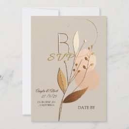 Convites ouro simples rsvp de casamento dicas de design