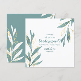 Convites Ouro Verde Floral Você será minha madrinha