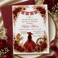 Ouro Vermelho Cavalo Ocidental Floral Charra Quinc
