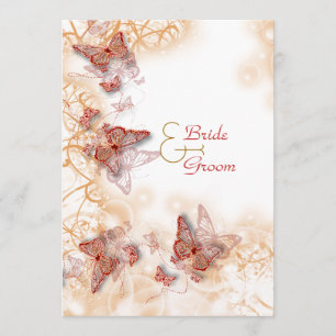 Convites Ouro vermelho noivado casamento aniversário