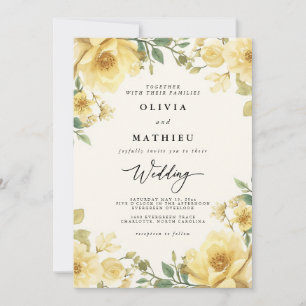 Convites Ouro Yellow Floral Garden Romance
