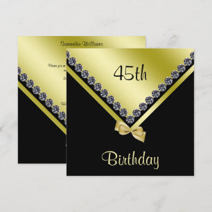 Convites Ouros Elegantes e Arco Dourado 45º aniversário