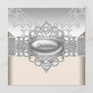 Convites Ouros Pérolas Brancas Quinceanera Invasões
