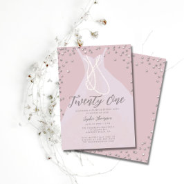 Convites Ouros Pérolas Elegante Vestido Rosa 21 rua Bábaco