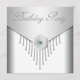 Convites Ouros Rosa Branca Mulheres Festa de Aniversário Co