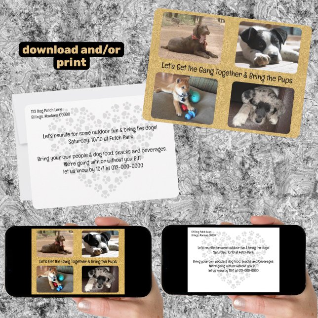 Convites Outdoor Party Invitation Four Replaceable Photos (outdoor invitation with four replaceable photos and downloadable)