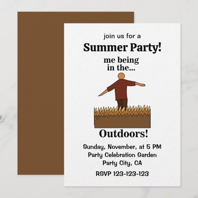 Convites Outdoors Nature Fun Summer Party (Frente/Verso)