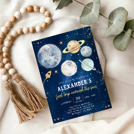 Convites Outer Space First Trip Around the Sun 1st Birthday