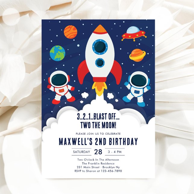 Convites Outer Space Planets Astronaut Boy Birthday (Criador carregado)