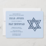 Convites OUTLINE LETTERS STAR OF DAVID Custom Bat Mitzvah<br><div class="desc">Perfect card to announce a bar or bat mitzvah! Hand made art for you with star of david on the front and back side! FULLY CUSTOMIZABLE! Click on “Personalize” above to edit the text. Click "edit using design tool" to adjust the fonts, colors and placements and to delete the back...</div>