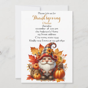 Convites Outona de Pumpkin de Ação de Graças