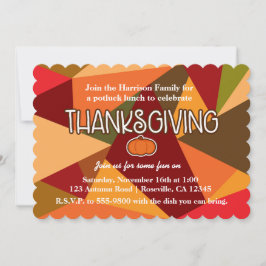 Convites Outono Abóbora Ação de Graças Diversão Colorido Ou