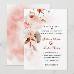 Convites Outono Boho Marsala Burgundy Rosa Floral Casamento