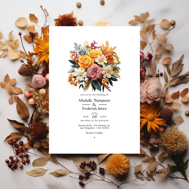 Convites Outono - Casamento Floral (Criador carregado)