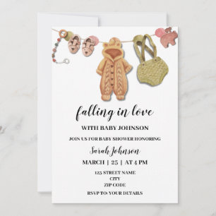 Convites Outono chá de fraldas de Ação de Graças