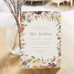 Convites Outono Chá de fraldas de outono