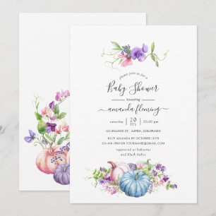 Convites Outono - Chuvoso Floral Baby Shower