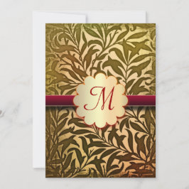 Convites outono cores elegantes monogramas de casamento