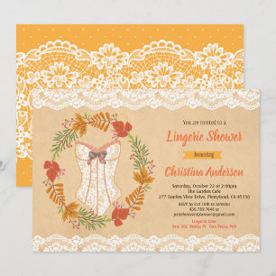 Convites outono de chá de lingerie outono precipitado