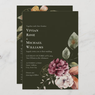 Convites Outono Elegante Tudo Em Um Casamento Burgundy