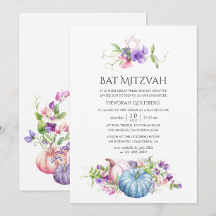 Convites Outono - Floral Bat Mitzvah
