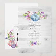 Outono - Floral Rústico Código QR RSVP Casamento