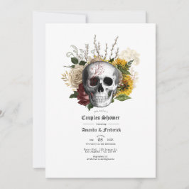 Convites Outono Floral Rústico Gótico Casais Chuveiro