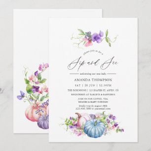 Convites Outono - Floral Sip e See