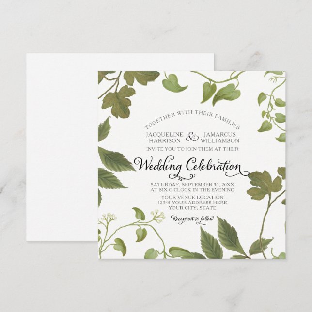 Convites outono outono Floresta de inverno Folha de Boêmia  (Frente/Verso)