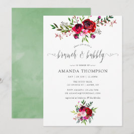 Convites Outono - Queda de Brunch Floral e Bubble