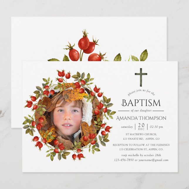 Convites Outono - Queda do Batismo das Aquarelas ou do Chri (Frente/Verso)