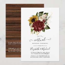 Convites Outono Russo - Casamento Virtual Floral Online Fal