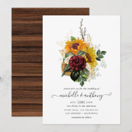 Convites Outono Rústico - Casamento Floral de Outono