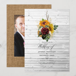 Convites Outono Rústico - Casamento Floral no Celeiro de Ca