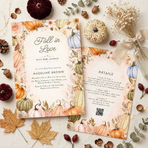 Convites Outono Rústico Enamorados Abóbora Churrasco de Beb