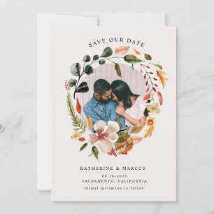 Convites outono sentir coroa floral salvar a dataConvite