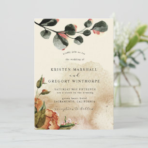 Convites outono sinto elegante Casamento floral