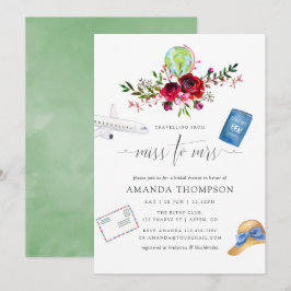 Convites Outono Viajando De Miss A Sra. Chá de panela