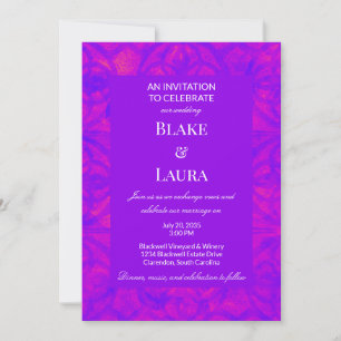 Convites Outrun Purple Summer Bold Personalizado