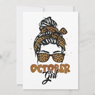 Convites Outubro Menina Cabelo Mensageiro Óculos de sol Sen