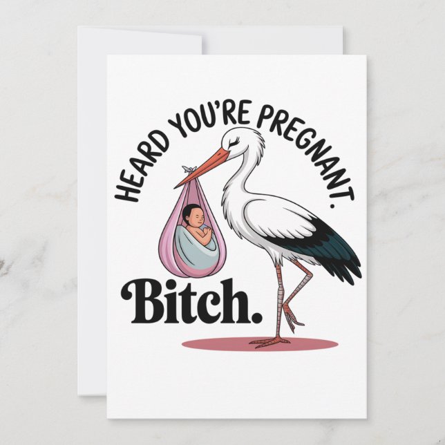 Convites Ouvi dizer que está grávida, engraçado, bebê grávi (Frente)