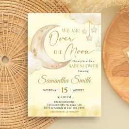 Convites Over the Moon Baby Shower 