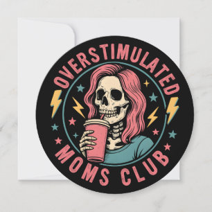 Convites Overstimulado Clube do Mães Skull Mensagem Mãe Vid