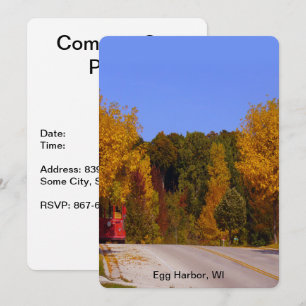 Convites Ovo Harbor, WI Fall Season com carro de carro