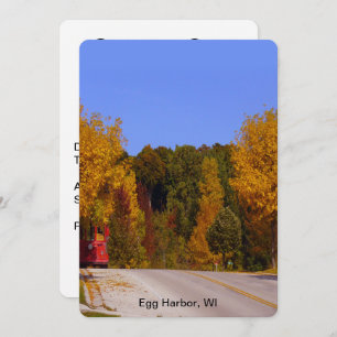Convites Ovo Harbour, WI Fall Season com carro de rolley