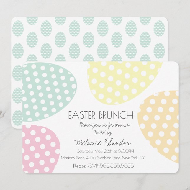 Convites Ovos com Pontas de Páscoa Moderna Jantam Família B (Frente/Verso)